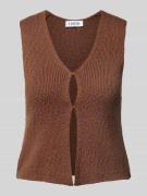 EDITED Weste mit V-Ausschnitt Modell 'Rike' in Mittelbraun, Größe 40