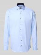 ETERNA Regular Fit Businesshemd aus Baumwolle mit Kentkragen in Bleu, ...