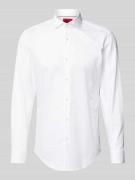 HUGO Slim Fit Business-Hemd mit Haifischkragen Modell 'Kason' in Weiss...