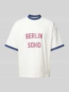 PROHIBITED T-Shirt mit Label-Print Modell 'SoHo' in Offwhite, Größe L