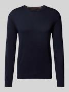 Tom Tailor Regular Fit Strickpullover aus reiner Baumwolle mit Rundhal...