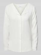 Vila Bluse mit verdeckter Knopfleiste Modell 'LUCY' in Weiss, Größe XL