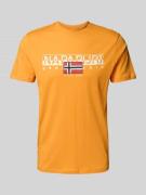 Napapijri T-Shirt mit Label-Print Modell 'AYLMER' in Gelb, Größe L