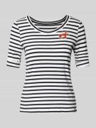Marc Cain T-Shirt mit Rundhalsausschnitt in Marine, Größe 34