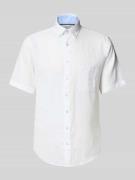 Fynch-Hatton Regular Fit Freizeithemd aus Leinen-Baumwoll-Mix in Weiss...