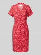 Vila Knielanges Kleid aus Viskose mit Bindegürtel in Rot, Größe 36