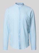 Lindbergh Slim Fit Freizeithemd mit Brusttasche aus Leinen-Baumwoll-Mi...