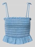 Tommy Jeans Slim Fit Top aus reiner Baumwolle in Jeansblau, Größe S