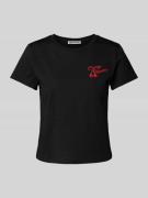 Review T-Shirt mit Motiv-Stitching in Black, Größe L
