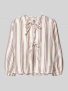 Marc O'Polo Denim Regular Fit Bluse mit Schnürung in Offwhite, Größe X...