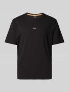 BOSS Orange T-Shirt mit Label-Print in Black, Größe XXXL