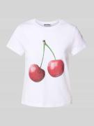 Review T-Shirt mit Label-Print in Weiss, Größe S