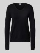 Vila Strickpullover mit V-Ausschnitt Modell 'Viril' in Black, Größe L
