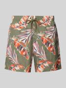 Tommy Hilfiger Badeshorts mit Allover-Muster in Oliv, Größe S