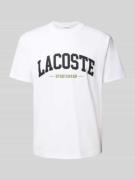 Lacoste T-Shirt mit Label-Print in Weiss, Größe L