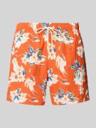 Tommy Hilfiger Badeshorts mit Allover-Muster in Orange, Größe L