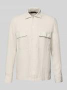 Marc O'Polo Regular Fit Leinenhemd mit Pattentaschen in Beige, Größe L