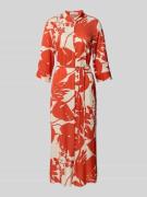Marc O'Polo Fließendes Hemdblusenkleid mit Bindegürtel in Orange, Größ...