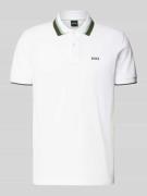 BOSS Green Regular Fit Poloshirt mit Label-Print Modell 'Paddy' in Wei...