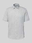 Jake*s Slim Fit Leinenhemd mit Knopfleiste in Hellgruen, Größe L