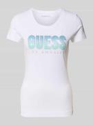 Guess T-Shirt mit Rundhalsausschnitt in Weiss, Größe L