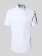 Jake*s Slim Fit Kurzarmhemd mit Knopfleiste in Weiss, Größe 41/42