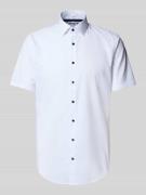 Jake*s Slim Fit Kurzarmhemd mit Kentkragen in Weiss, Größe 41/42