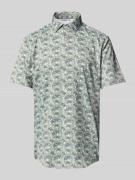 Jake*s Slim Fit Business-Hemd mit Knopfleiste in Gruen, Größe 43/44