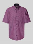 ETERNA Comfort Fit Kurzarmhemd mit Knopfleiste in Violett, Größe 40