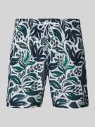 Shiwi Regular Fit Badehose mit Label-Patch Modell 'Mike' in Dunkelgrue...
