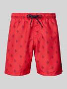 Shiwi Regular Fit Badehose mit Label-Patch Modell 'Mike' in Koralle, G...