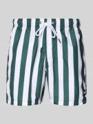 Shiwi Regular Fit Badehose mit Label-Patch in Dunkelgruen, Größe L