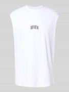 REVIEW Tanktop mit Label-Print in Weiss, Größe S