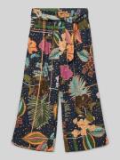 s.Oliver RED LABEL Regular Fit Weite Hose mit Bindegürtel in Marine, G...