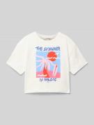 Garcia T-Shirt mit Motiv-Print in Weiss, Größe 152