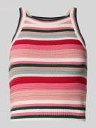 Review Crop Stricktop mit Rundhalsausschnitt in Pink, Größe XS