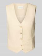 Tom Tailor Slim Fit Anzugweste aus Twill in Beige, Größe 36