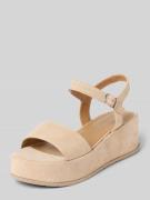 Tamaris Sandalette aus Leder mit Plateausohle in Beige, Größe 37