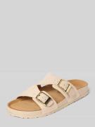 Tamaris Sandalette aus Leder mit Dornschließe in Sand, Größe 38
