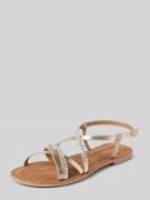 Tamaris Ledersandalette mit schmalen Riemen in Gold, Größe 38