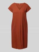 Soyaconcept Knielanges Kleid aus Leinen-Viskose-Mix Modell 'Ina' in Ro...