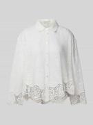 Apricot Relaxed Fit Hemdbluse mit Häkelspitze in Weiss, Größe S/M