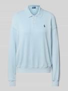 Polo Ralph Lauren Sweatshirt mit Polokragen und Label-Stitching in Hel...