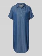 OPUS Knielanges Jeanskleid mit Brusttasche Modell 'Wasya' in Jeansblau...