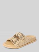 ALMA EN PENA Slides in Flecht-Optik in Sand, Größe 39