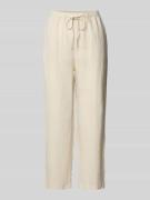 Mango Caprihose aus Leinen mit elastischem Bund Modell 'LINEN' in Beig...