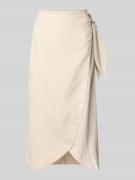 Mango Wickelrock aus Leinen Modell 'PAREO' in Beige, Größe XL