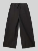 Mango Wide Leg Stoffhose mit Leinen-Anteil in Black, Größe 128