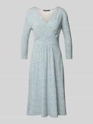 Zero Knielanges Kleid mit V-Ausschnitt in Bleu, Größe 42