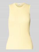 Mango Tanktop mit Leinen-Anteil Modell 'BUGAMBI' in Gelb, Größe L